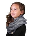 thumbnail image 2 of Funky Junque Kids Winter Infinity Scarf – Toddler & Baby Neck Warmer for Ages 1–6, Soft Acrylic Girls Scarf, Cozy Cold Weather Accessory - Heather Grey, 2 of 4