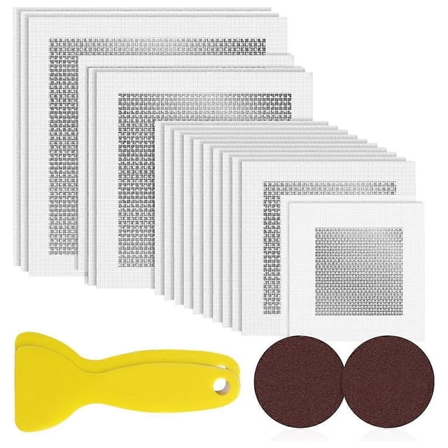 18PCS 2/4/6/8 Inch Aluminum Fiber Mesh Spackle Wall Reapair Patch Kit