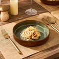 thumbnail image 3 of Famiware 4 Pieces 8.1" Stoneware Pasta Bowls, Microwave & Dishwasher Safe, Moss & Cocoa, 3 of 6