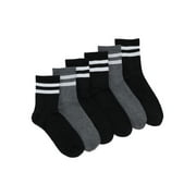No Boundaries Ribbed Mid-Crew Socks, 6-Pack, Women's, Shoe Sizes 4-10