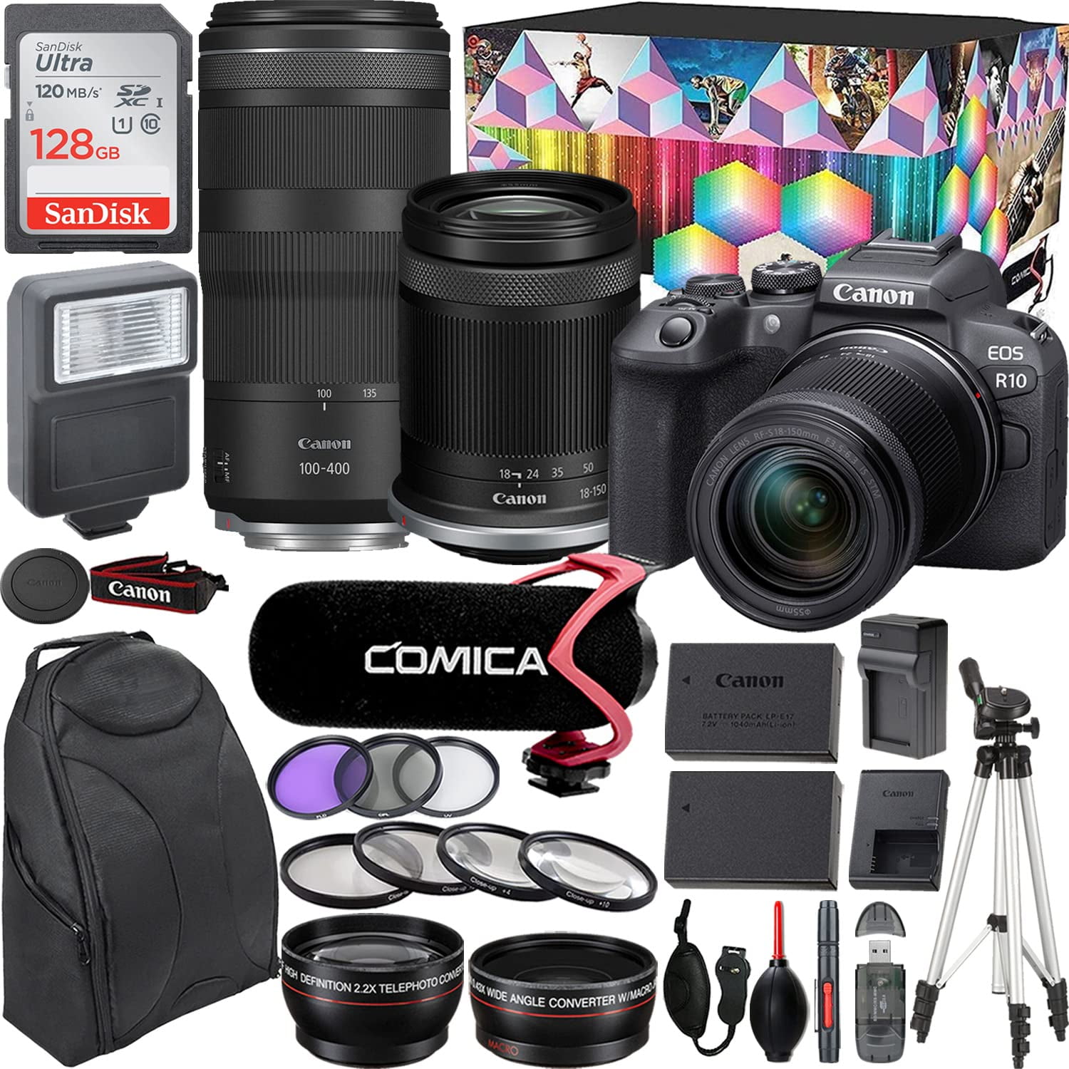 Camera bundle for Canon EOS R10 Mirrorless Camera with RFS 18150mm f
