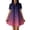 Dark Purple, variant on Women's Summer Ombre Shirt Dress, Sexy Button Down Lapel Neck Mini Dress, Casual Gradient Print Babydoll Dress