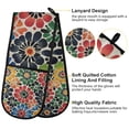 thumbnail image 2 of Yayeee Double Oven Mitt Kitchen Heat Resistant Baking 35" x7" Quilted Glove, Dark Floral, 2 of 6