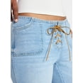 thumbnail image 4 of No Boundaries Lace Up Waist Bootcut Jeans, 33" Inseam, Women's XXS-XXL, 4 of 5