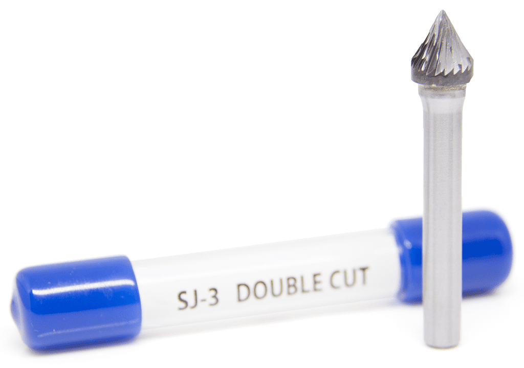 SJ-3 60° Countersink Premium Double Cut Tungsten Carbide Burr 1 4" Shank by Benchmark Abrasives