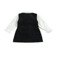 thumbnail image 3 of Princesse Bambin Filles Robe Chic à Manches Longues avec Robe de Soirée Arc Vêtements d'Automne Noir 2-3 Ans, 3 of 6