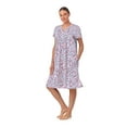 thumbnail image 3 of Aria Women’s Short Sleeve Split Neck Sweater Knit Nightgown, Sizes XS-5X, 3 of 7