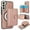 Rosegold, variant on Decase for Samsung Galaxy S22 Plus Flip PU Leather Back Cover with 2-in-1 Detachable Magnetic Wallet with 5 Card Slots Compatible Mag-Safe and RFlD Blocking Kickstand and Wireless Charging,Black