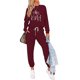 thumbnail image 5 of Conjunto Deportivo PRETTYGARDEN Top de Manga Larga y Pantalón Jogger Rojo Vino Talla L, 5 of 5
