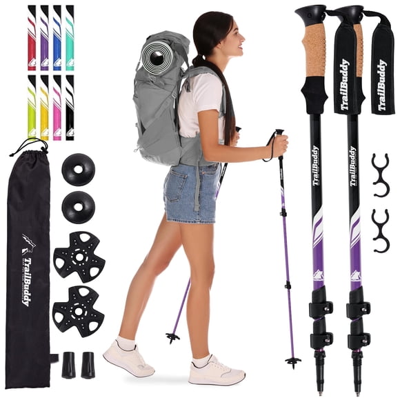 Bastones de trekking TrailBuddy, ligeros y plegables, de aluminio