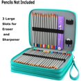 thumbnail image 3 of 200 Slots Pencil Case PU Leather Handy Pencil Wrap with Zipper Super Large Capacity Pen Bag for Prismacolor Premier Colored Pencils, Crayola Colored Pencils(Green), 3 of 6