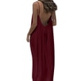 thumbnail image 5 of Kojanyu Women's Solid Sleeveless Round-Neck Backless Maxi Sleep Dress Casual Loose Home Lounge Wear, 5 of 9