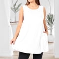 thumbnail image 2 of Timegard Camisoles pour Femmes Grande Taille Col Rond Sans Manches Blouse Ample d'Été Décontractée avec Poches, 2 of 6