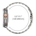 thumbnail image 6 of Compatible for Apple Watch Metal Strap 49mm 45mm 44mm 42mm, for iWatch Ultra 2/1 Stainless Steel Adjustable Butterfly Buckle Bracelet Wristband for iWatch Series 9 8 7 6 5 4 SE 3 2 1, Titanium, 6 of 9