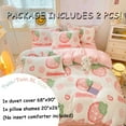 thumbnail image 3 of MorroMorn Twin Bedding Sets, Pink Strawberry Fluffy Duvet Comforter Covers Blanket Ultra Soft Kawaii Cute for Girls Kids Toddler Teen Women Twin/Twin XL Size, 3 of 6
