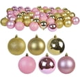 thumbnail image 2 of Jeco 50 Piece Shatterproof Plastic Christmas Ornament Set in Pink and Gold, 2 of 5