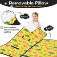 thumbnail image 3 of Yellow Dinosaurs Geometric Pattern Teens Toddler Nap Mat with Pillow, Sleeping Mat Bag for Preschool Daycare 59"x22", 3 of 6