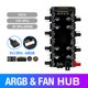 thumbnail image 1 of Ventilador ARGB de 5 V/3 pines PWM HUB Divisor de 1 a 8 puertos para placa base de PC (SATA), 1 of 7