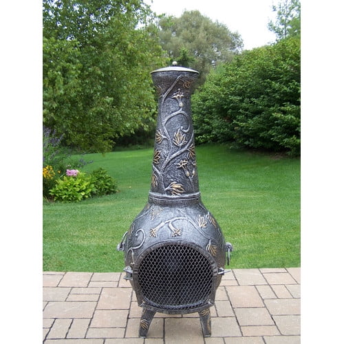 Oakland Living Leaf Cast iron Wood Burning Chiminea by Oakland Living Corporation