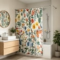 thumbnail image 5 of Fmbmuo Wildflower Shower Curtain 72x47 Inch Waterproof Quick-Dry Polyester Bathroom Curtain with 12 Hooks No-Drill Floral Decor,Multicolor, 5 of 5