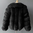 thumbnail image 4 of Olyvenn Women's Faux Fur Coat Winter Long Sleeve Cropped Jacket Open Front Fuzzy Fluffy Furry Cardigan Short Coat Outwear Black S, 4 of 5