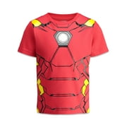 Marvel Avengers Little Kids' Boy or Girl 4-Pack Short Sleeve T-Shirts Black Red