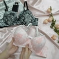 thumbnail image 3 of YWDJ Bras for Women Push up and Padded Closure in Back Sleep Bras Underwire Comfy Bras Adjustable Straps Half Cup Wrap Lounge Bras Padded Bras Solid Comfortable Bras Pink XL, 3 of 8