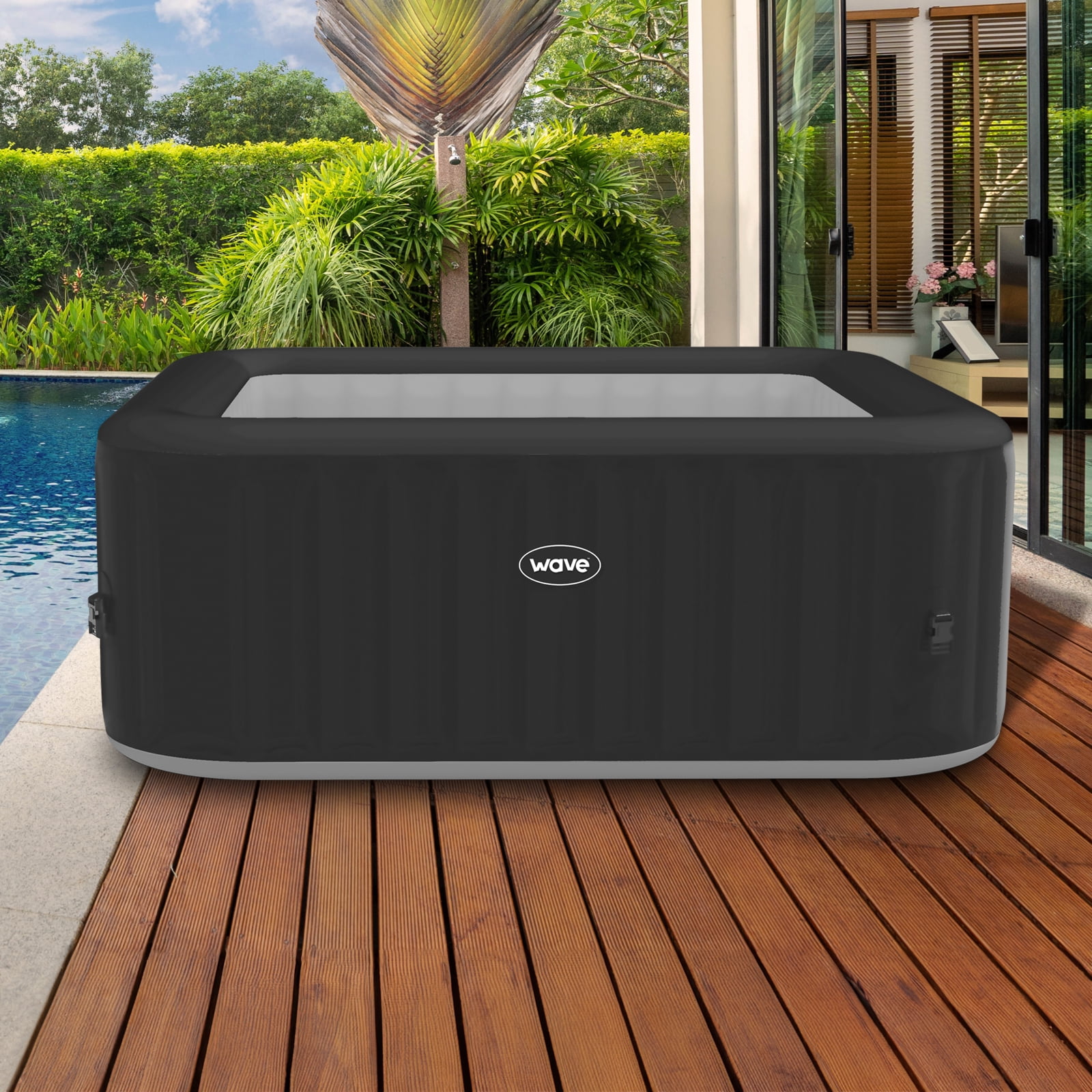 Wave PACIFIC, Inflatable Hot Tub & Spa, all Integrated, energy efficient, 6 Person, Square: GREY