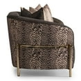thumbnail image 6 of MICHAEL AMINI Lisbon Upholstered Chenille & Metal Loveseat in Onyx and Gold, 6 of 15