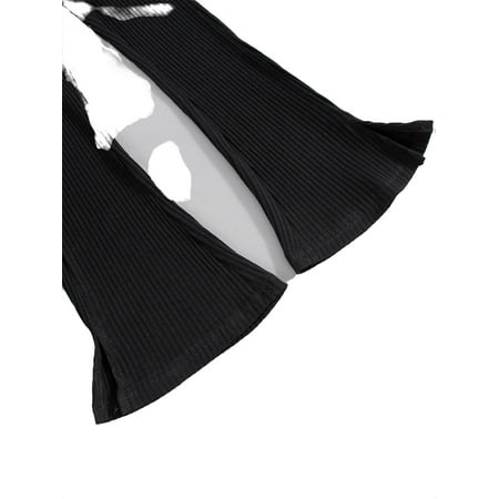 

Casual Plain Flare Leg Black Toddler Girls Pants (Girl s)