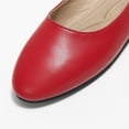 thumbnail image 3 of CucumberDay Comfortable Faux Leather Insole Low Heels Dress Shoes For Ladies,Stylish Comfortable Ballet Flat, Elegant Work Penny shoes ,Cute Round Toe Dress shoes for Ladie （Red,US11）, 3 of 7