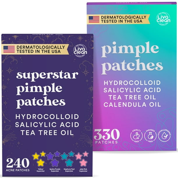 Parche para el acné LiveClean LivaClean 240 Star Pimple + 330 Parche para el acné