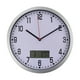 thumbnail image 1 of Reloj de pared de 10 pulgadas con termómetro e higrómetro, preciso, para colgar en casa o en la oficina. Pilas no incluidas, color plateado., 1 of 6