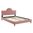 thumbnail image 3 of Modway Aurora Performance Velvet Twin Bed in Dusty Rose, 3 of 10