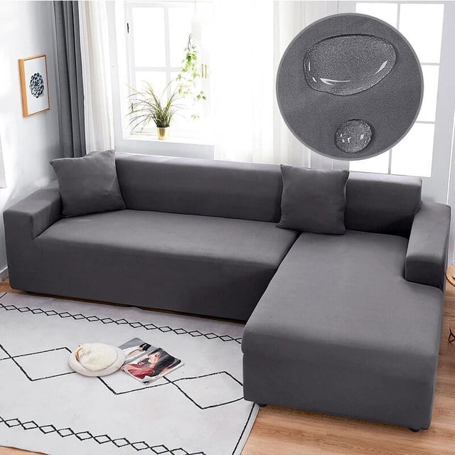 Funda de sofá elástica impermeable para sala de estar, cubierta de sofá de esquina, Chaise Longue, en forma de L