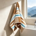thumbnail image 5 of Face Towel for Bathroom 13 x 29 Inch Quick Dry Absorbent Kitchen Hand Towels Striped Cotton Hand Towels Soft Face Towel for Swimming, Pool, 5 of 8