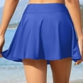 thumbnail image 4 of Zhden Swim Skirts for Women Tummy Control Swimsuit Skirt High Waisted Swim Skirt Built-in Brief（Blue,L）, 4 of 5