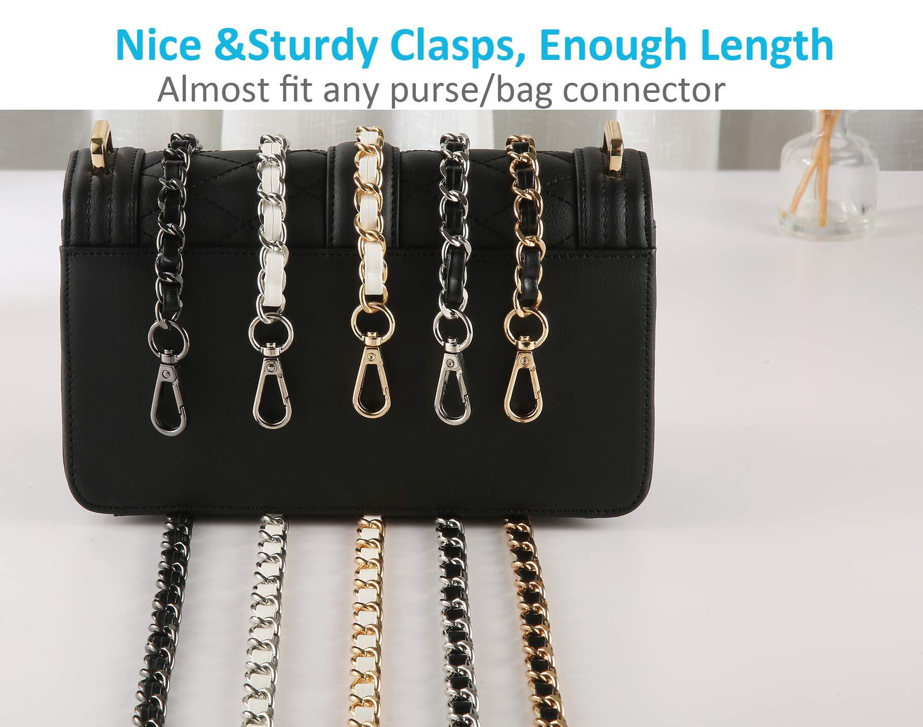 Chewarelly 4 Pcs Different Size Purse Chain Strap Cross Body Chain Strap Replacement Chain for Handbag Shoulder Bag Purse(15.7/23.6/31.5/47.2