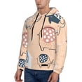 thumbnail image 3 of Picia Cute Ink Drawn Elephants Pattern Casual Men's Hoodie - Lightweight Hooded Sweatshirt with Kangaroo Pocket, Comfortable Pullover for Everyday, Travel-3X-Large, 3 of 7