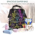thumbnail image 5 of Gaeub Neon Bar Drinks Print Mummy Diaper Bag Backpack,Durable Maternity Baby Nappy Casual Shoulder Bags,Travel Hiking Outdoor Pack, 5 of 6