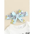 thumbnail image 6 of Suealasg 3Pcs Baby Boys Girls Summer Outfits Short Sleeve Chick Print Romper + Pants + Headband + Hat Set 0-18 Months Infant Boys Girls Western Clothes, 6 of 8