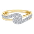 thumbnail image 3 of AFFY 0.05CT Natural Round Diamond Swirl Promise Ring for Women 14K Yellow Gold over Silver-4, 3 of 5