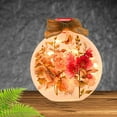 thumbnail image 2 of 4.50In Hollyhocks Lit Round Jar W/Bow, Glass, Electric Flowers Mother's Day Lhh2217 Yellow, 2 of 4