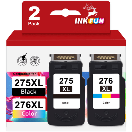 275XL 276XL Ink Cartridge for Canon Ink 275 and 276 for Canon 275 276 Ink for PG-275XL CL-276XL Combo Pack for Canon PIXMA TS3520 TS3522 TS3500 TR4720 TR4700 TS3500 Printer (Black Tri-Color)