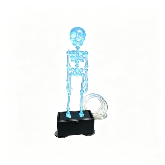 Dancing Skeleton Aquarium Bubbler,5.9In Interactive Fish Tank Decor , Adjustable Bubbles with 1-Meter Air Hose, Funny Gift for All Fish Lovers,White Blue