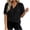 #330-Black, variant on Summer Short Sleeve Womens Tops V Neck Loose Fit Solid Color Casual Blouses with Lace Trim and Swiss Dot Detail Soft Breathable Tops for Daily Wear
