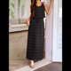 thumbnail image 5 of Conjunto de 2 Piezas para Mujer, Estilo Casual, con Falda Larga y Tirantes para Salir A la Playa. Negro S, 5 of 7