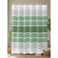 thumbnail image 4 of Fsddascl Sage Green Stripes Shower Curtain Set - 54" x 78" Washable Bathtub Curtain with 12 Hooks, Modern Spring Abstract Striped Waterproof Fabric Stall Shower Curtains for Bathroom/Bathtub Décor, 4 of 6