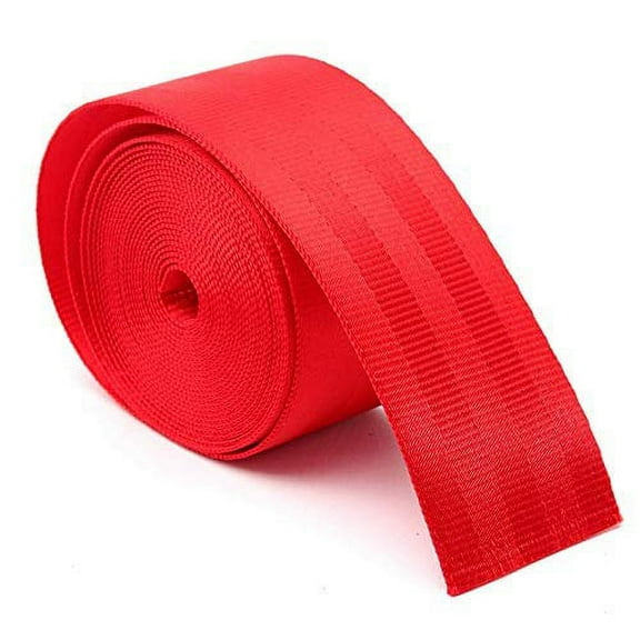 MTP 2" x 5 Yards Seat-Belt Red Polyester Webbing Strap Repair 3 Panel 2500 lbs Heavy Duty Backpack