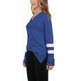 thumbnail image 3 of VISgogo Camiseta a rayas informal para mujer, suéter con abertura con cuello en V y manga larga con bloque de color para adultos VISgogo  moda, 3 of 5